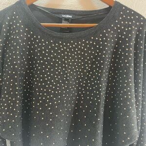 Cocobleu Gold Studded Long Sleeve Pullover Sweater Size L